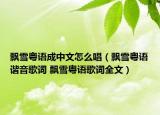 飘雪粤语成中文怎么唱（飘雪粤语谐音歌词 飘雪粤语歌词全文）