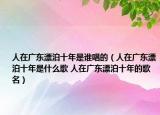 人在广东漂泊十年是谁唱的（人在广东漂泊十年是什么歌 人在广东漂泊十年的歌名）
