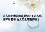 古人感谢师恩的唯美句子（古人感谢师恩名句 古人怎么感谢师恩）