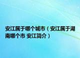 安江属于哪个城市（安江属于湖南哪个市 安江简介）