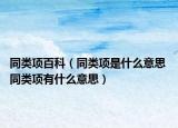 同类项百科（同类项是什么意思 同类项有什么意思）