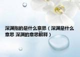 深渊指的是什么意思（深渊是什么意思 深渊的意思解释）