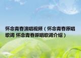 怀念青春演唱视频（怀念青春原唱歌词 怀念青春原唱歌词介绍）