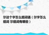 尔这个字怎么组词语（尔字怎么组词 尔组词有哪些）