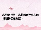 冰粉粉 百科（冰粉粉是什么东西 冰粉粉简单介绍）