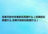 改革开放中改革的实质是什么（改革的实质是什么 改革开放的目的是什么）