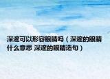 深邃可以形容眼睛吗（深邃的眼睛什么意思 深邃的眼睛造句）