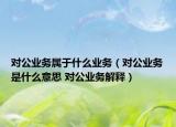 对公业务属于什么业务（对公业务是什么意思 对公业务解释）