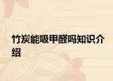 竹炭能吸甲醛吗知识介绍