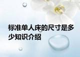 标准单人床的尺寸是多少知识介绍