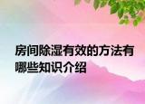 房间除湿有效的方法有哪些知识介绍