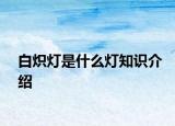 白炽灯是什么灯知识介绍