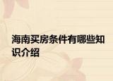 海南买房条件有哪些知识介绍