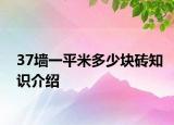 37墙一平米多少块砖知识介绍