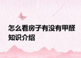 怎么看房子有没有甲醛知识介绍