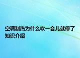 空调制热为什么吹一会儿就停了知识介绍
