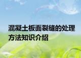 混凝土板面裂缝的处理方法知识介绍