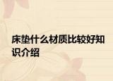 床垫什么材质比较好知识介绍