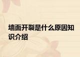 墙面开裂是什么原因知识介绍