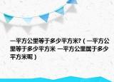 一平方公里等于多少平方米?（一平方公里等于多少平方米 一平方公里属于多少平方米呢）