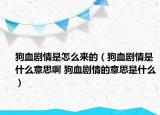 狗血剧情是怎么来的（狗血剧情是什么意思啊 狗血剧情的意思是什么）