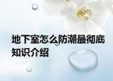 地下室怎么防潮最彻底知识介绍