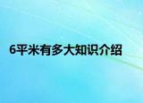 6平米有多大知识介绍