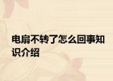 电扇不转了怎么回事知识介绍
