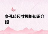 多孔砖尺寸规格知识介绍