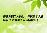 许魏洲的个人简历（许魏洲个人资料简介 许魏洲个人资料介绍）