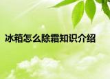冰箱怎么除霜知识介绍
