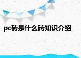 pc砖是什么砖知识介绍