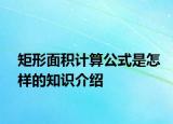 矩形面积计算公式是怎样的知识介绍