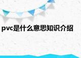pvc是什么意思知识介绍