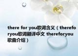 there for you歌词含义（thereforyou歌词翻译中文 thereforyou歌曲介绍）