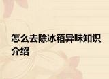 怎么去除冰箱异味知识介绍
