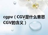 cgpv（CGV是什么意思 CGV的含义）
