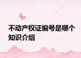 不动产权证编号是哪个知识介绍