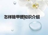 怎样除甲醛知识介绍