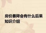 房价暴降会有什么后果知识介绍