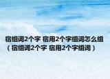 宿组词2个字 宿用2个字组词怎么组（宿组词2个字 宿用2个字组词）