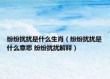 纷纷扰扰是什么生肖（纷纷扰扰是什么意思 纷纷扰扰解释）