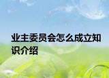 业主委员会怎么成立知识介绍