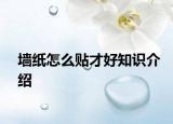 墙纸怎么贴才好知识介绍