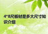 4*8尺板材是多大尺寸知识介绍