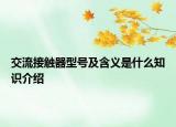 交流接触器型号及含义是什么知识介绍