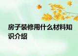 房子装修用什么材料知识介绍