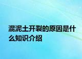 混泥土开裂的原因是什么知识介绍