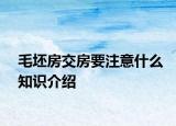 毛坯房交房要注意什么知识介绍