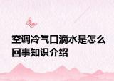 空调冷气口滴水是怎么回事知识介绍